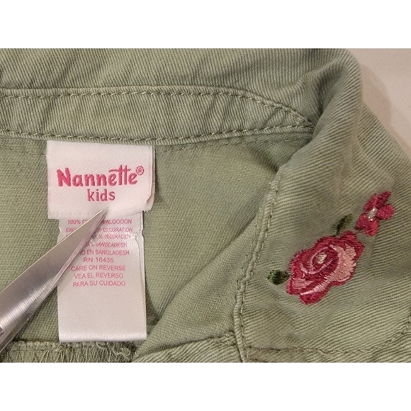 Nanette Girls Embroidered Collar Gemstone Button-up Jacket - Picture 5 of 7